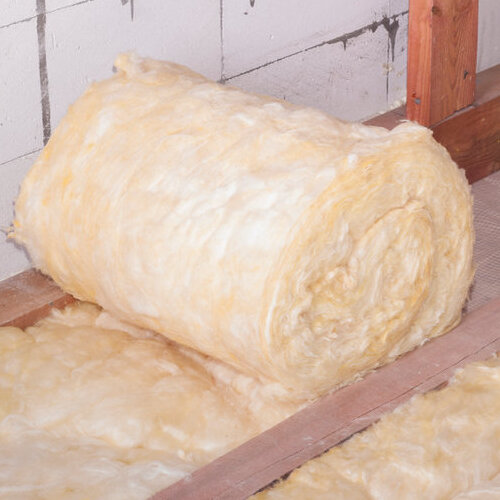 roll of insulation on attic floor